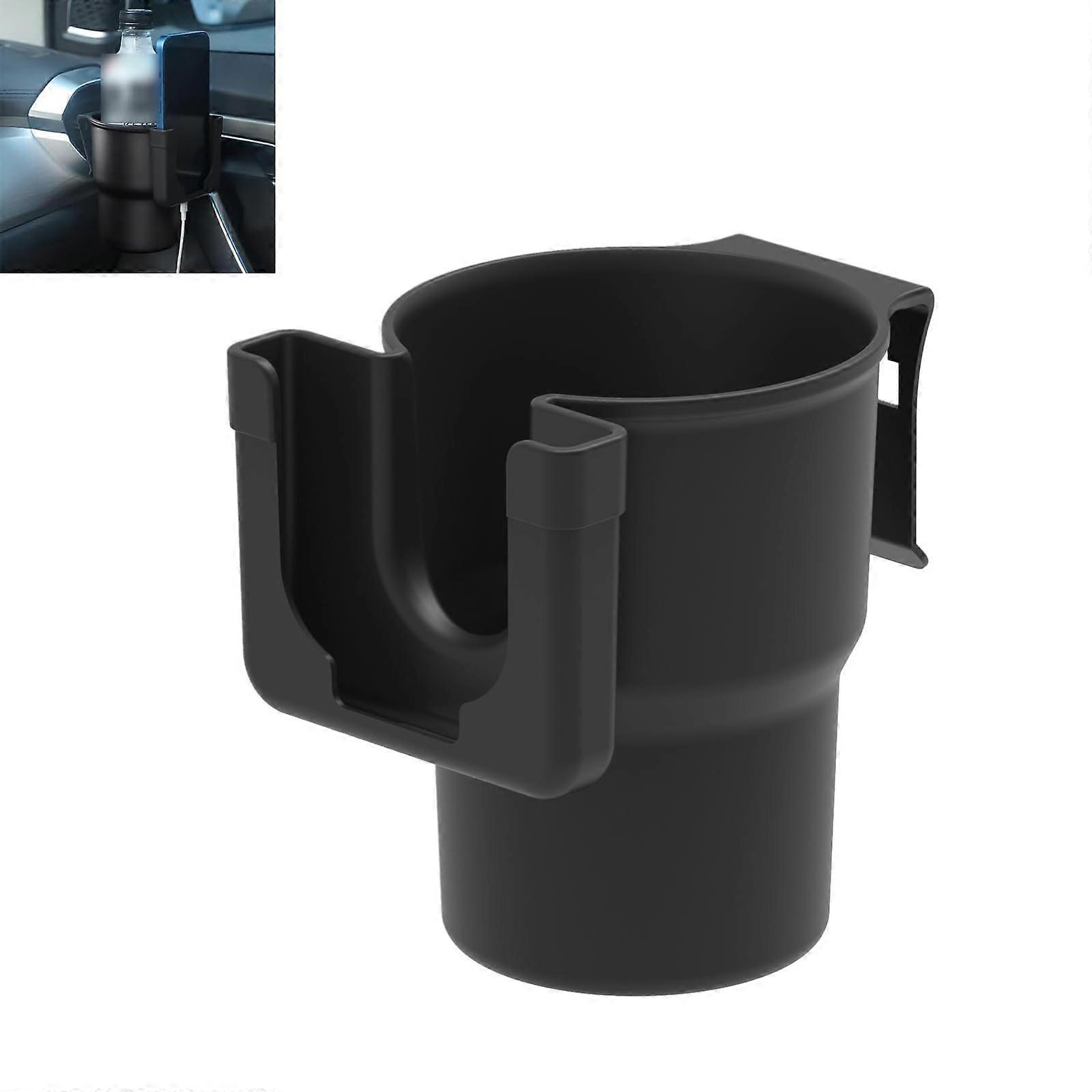 Universal Car Cup and Phone Holder with MultiItem Storage and NonSlip Surface, Black 1 PC
