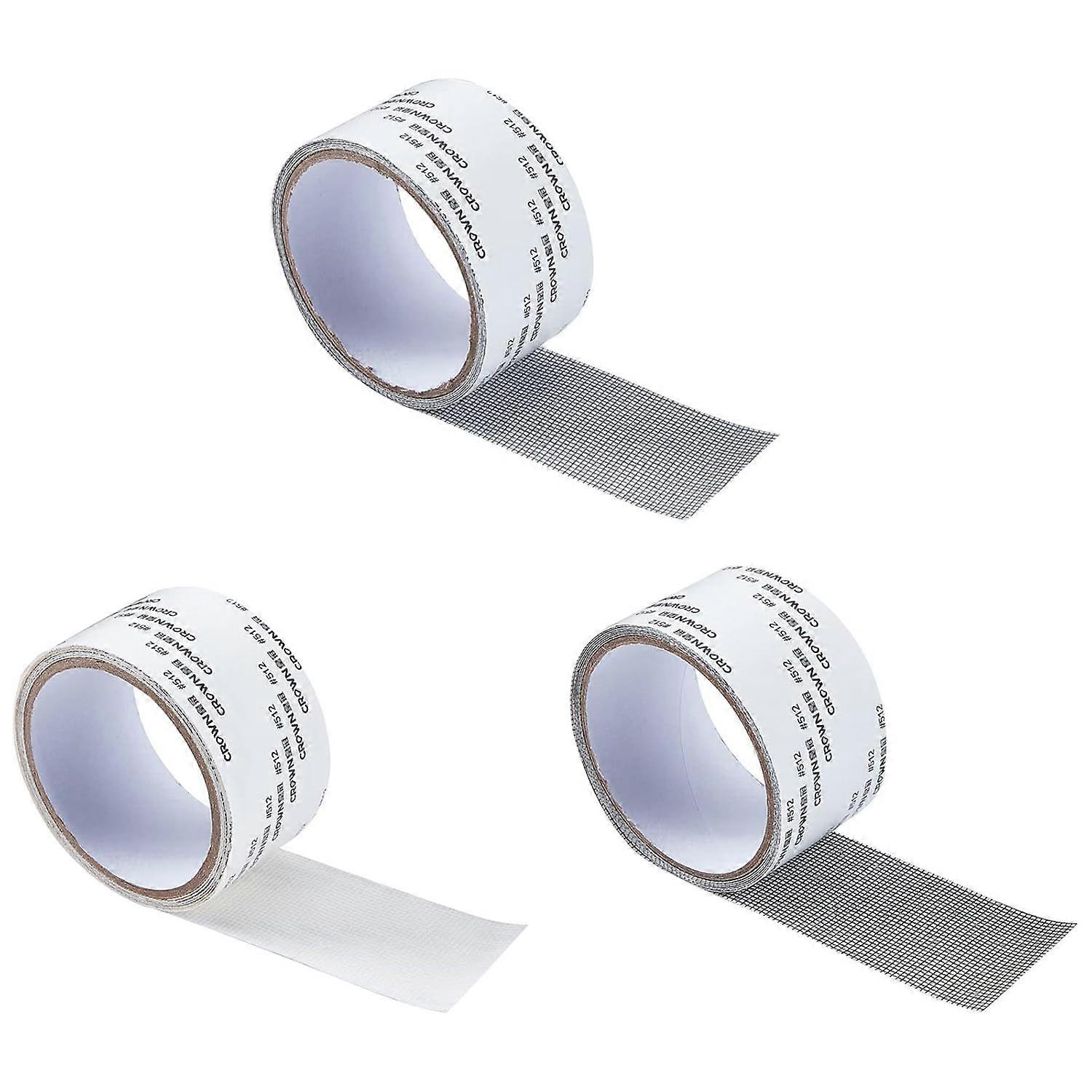 3 Roll Window Screen Repair Stickers Total 19.68Ft Polyurethane(PU) Window and Door Screen Repair Tape 3 Color Self Adhesive Waterproof Mesh Tape