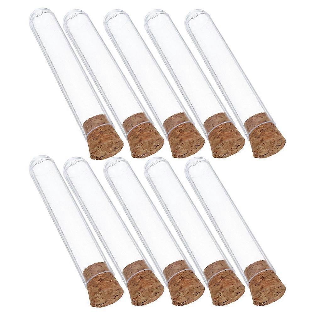 Transparent Plastic Test Tubes for Lab Experiments 40Pcs with Cork Stopper