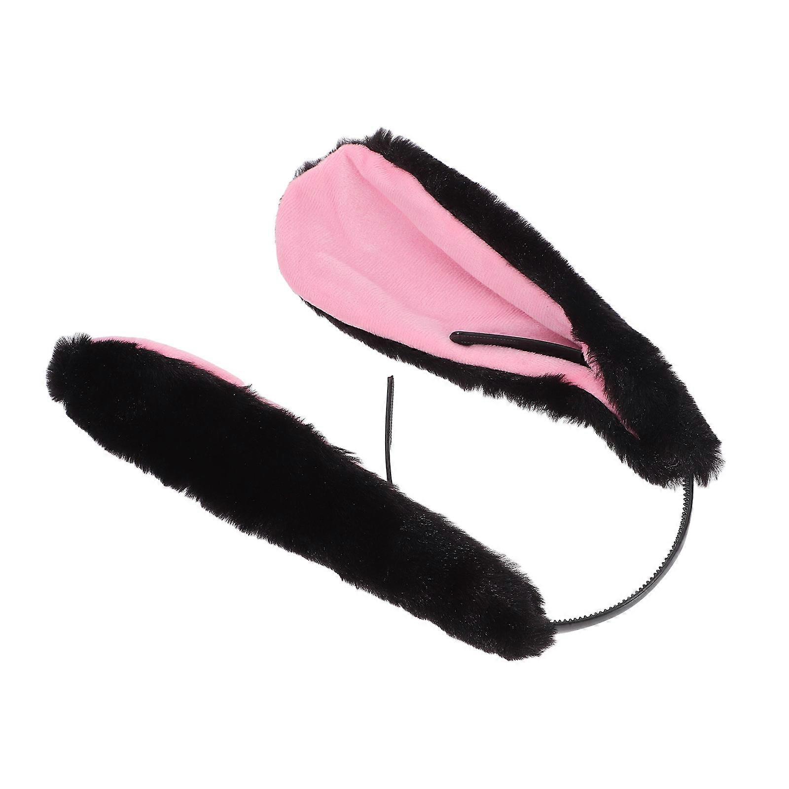 Furry Rabbit Ears Headband for Party Use with Floppy Lop Ears