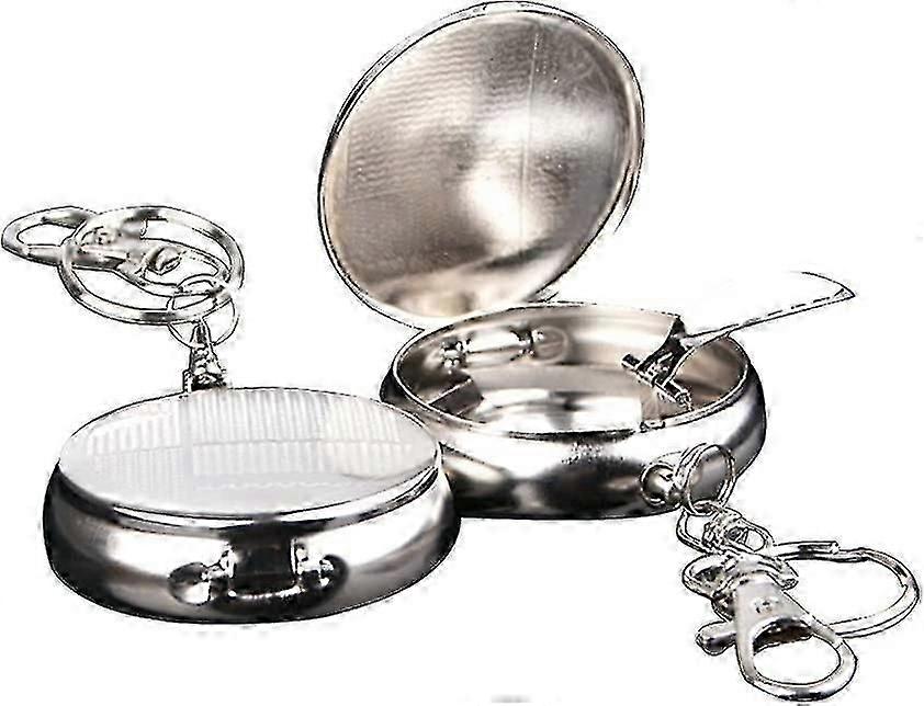 Stainless Steel Mini Circular Pocket Ashtray Keyring