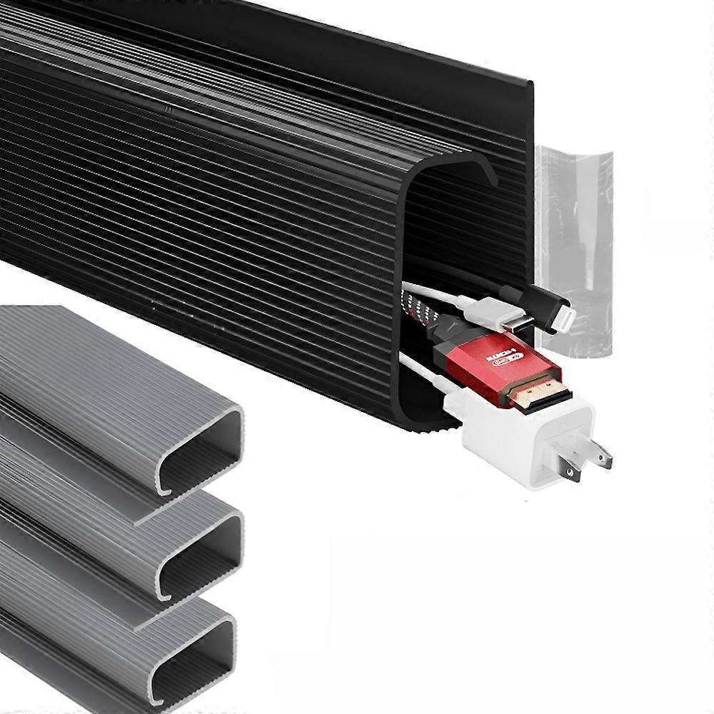 6PCS Cable Management Under Desk Self-Adhesive Cable Organizer No Drilling(Black+Grey)