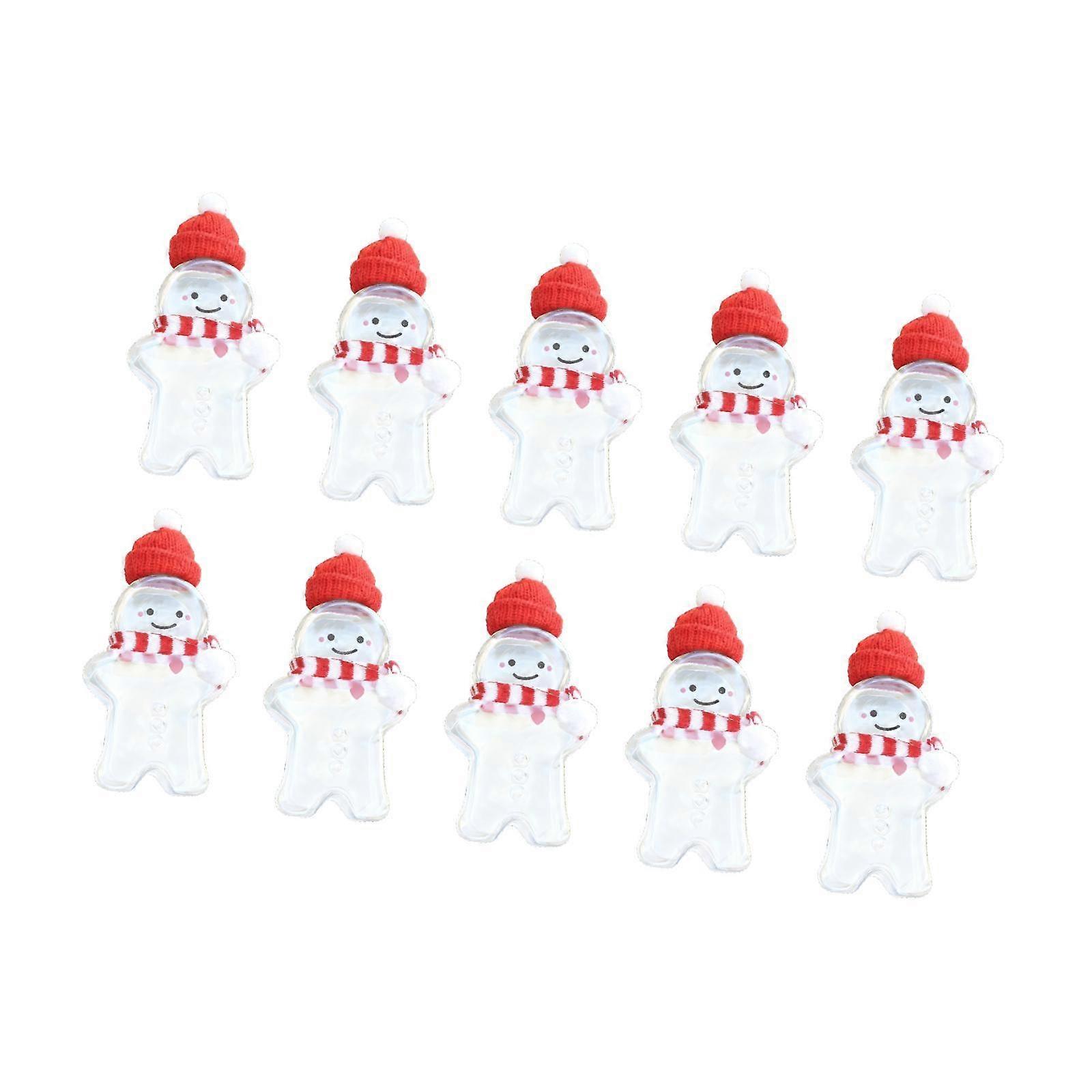 10Pcs Gingerbread Man Empty Juice Bottles Xmas Beverage Container Creative