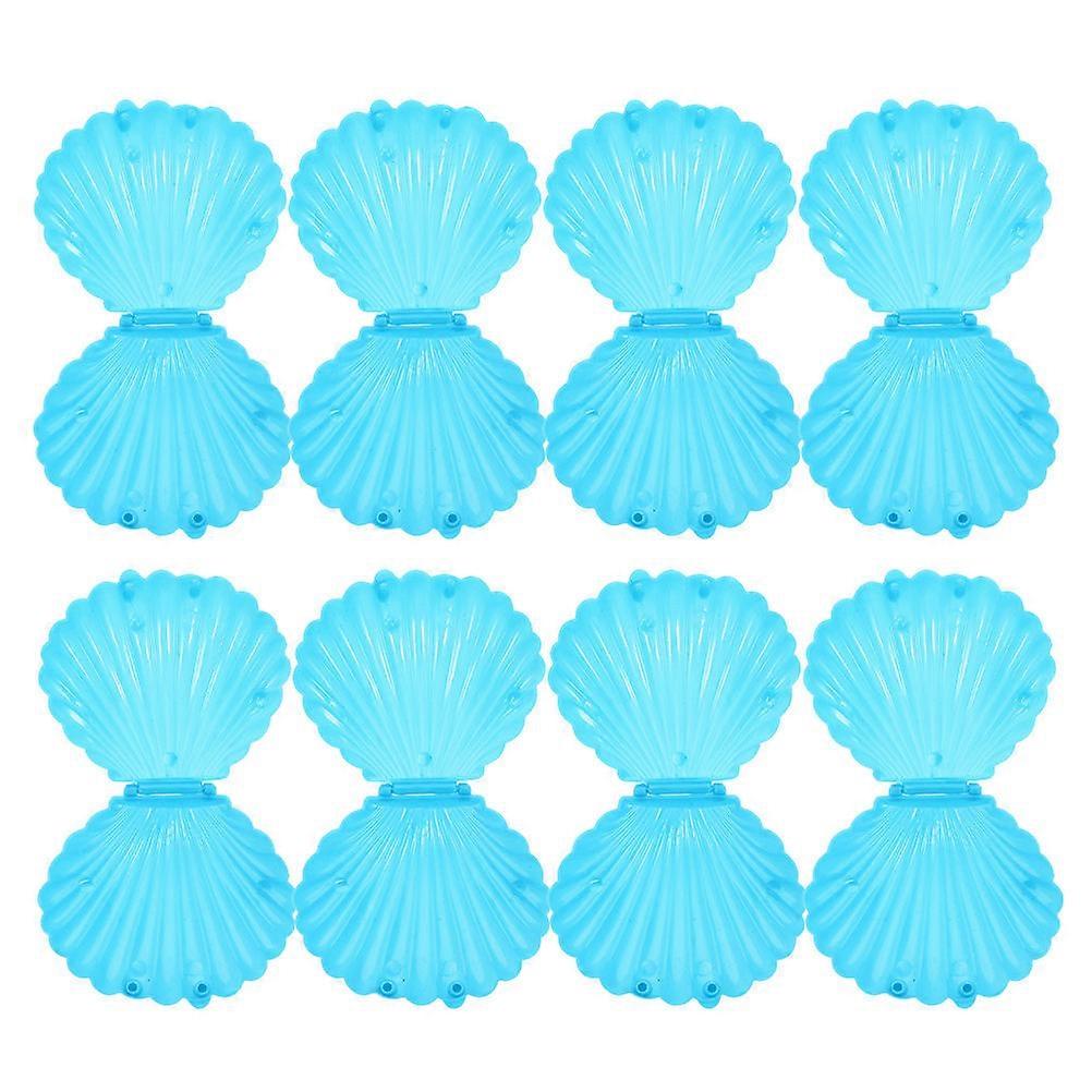 Skyblue Seashell Candy Boxes for Storage Elegant Plastic Jewelry Holder Display Box 8pcs