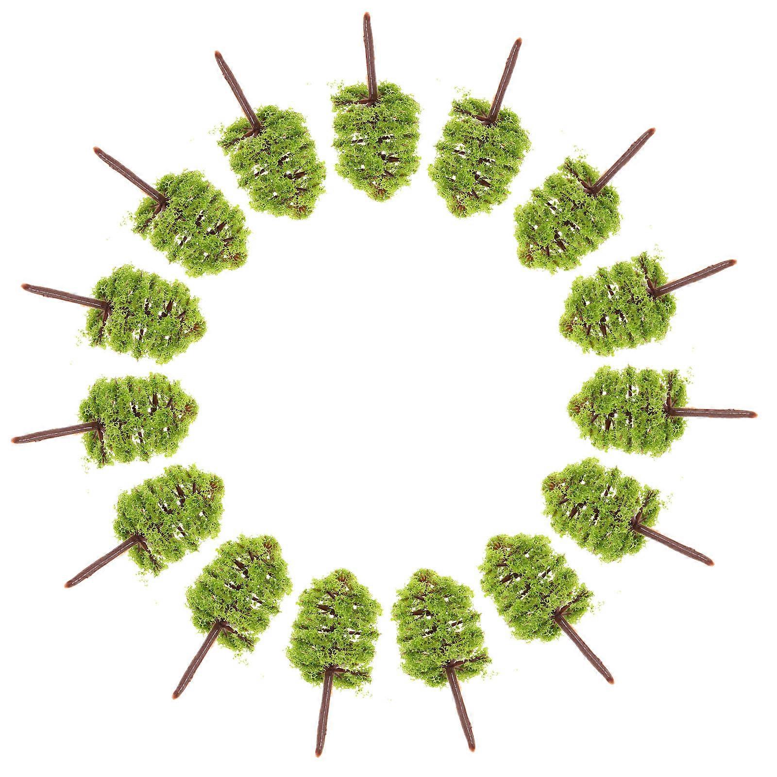 Plastic Miniature Green Model Trees for Decoration 20Pcs Craft Set