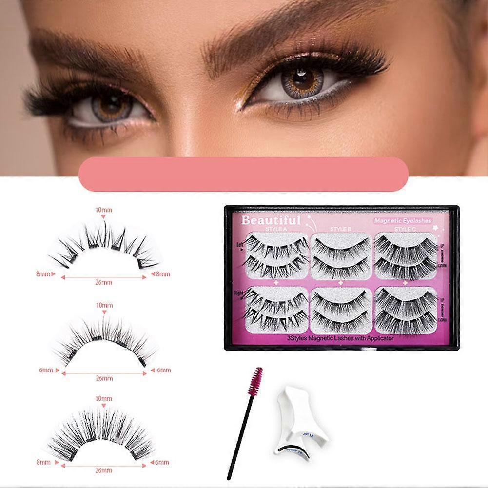 Magnetic False Eyelashes Reusable Easy Apply 3-Second Lash Kit Lightweight Comfortable for Daily Wear and Parties
