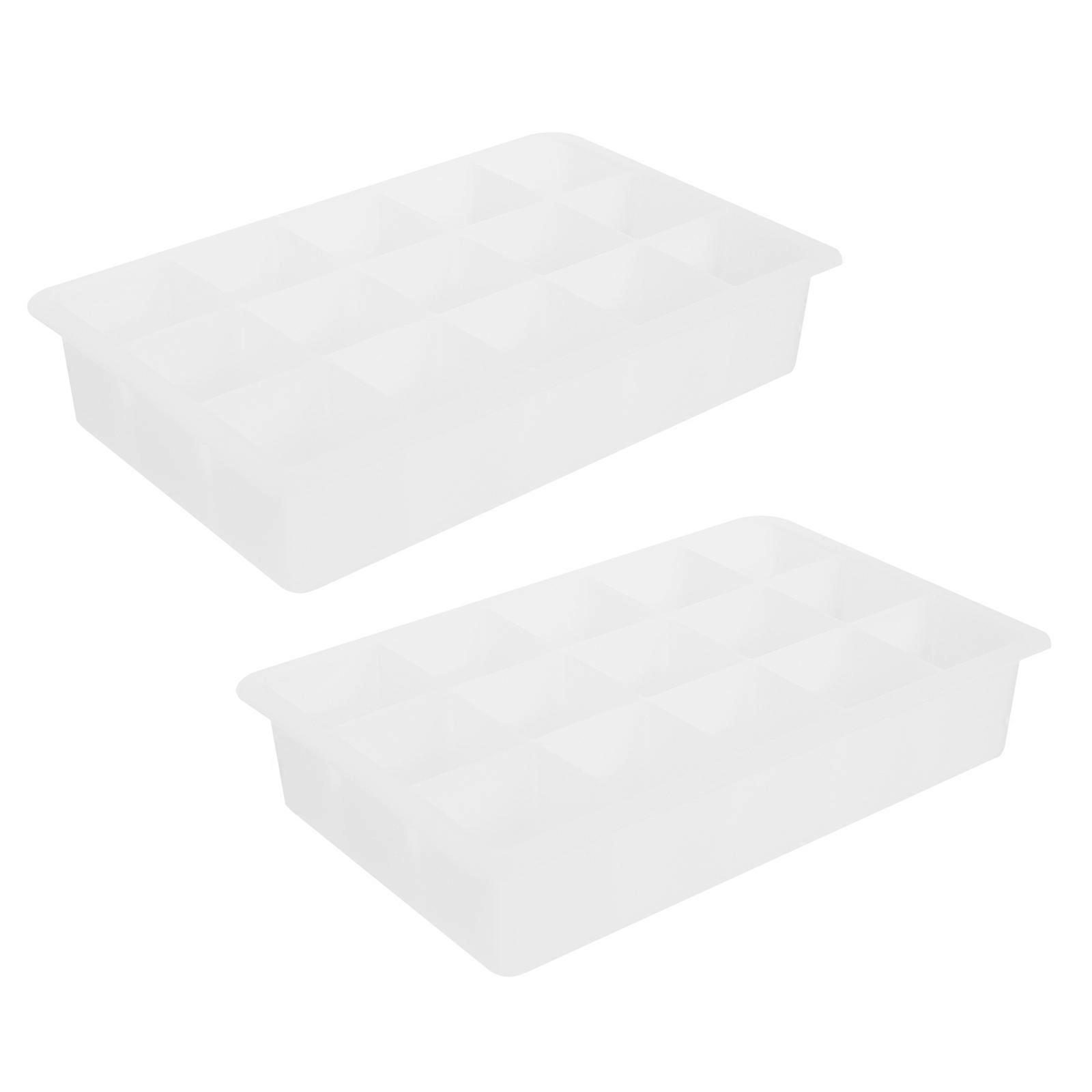 Transparent Silicone Ice Tray for Storage with Easy-Release 2Pcs Set