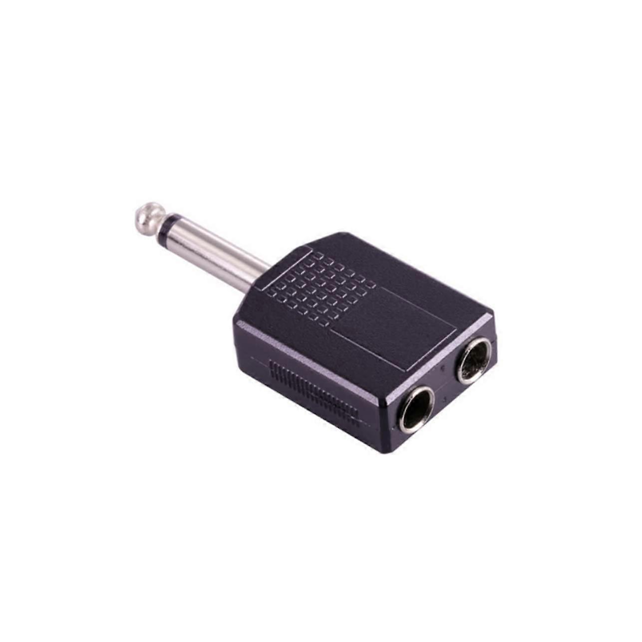 2pcs Double Mono Audio Adapter Converter Black Pack For Studio Headphone Jack Splitter Use Mono Audio Adapter