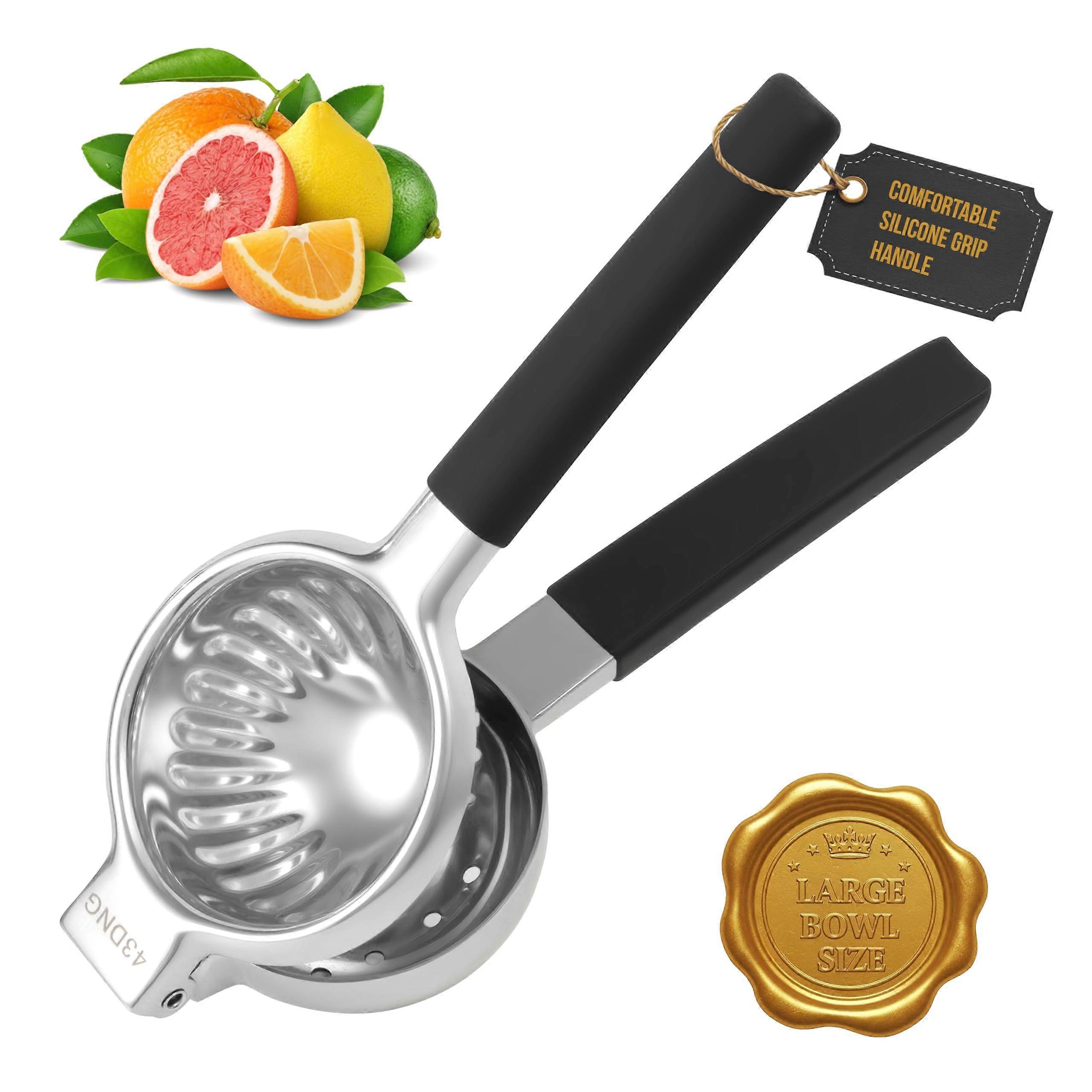 Stainless Steel Lemon Squeezer Citrus Juicer – Heavy Duty Large Bowl, Ergonomic Long Handles, Seed
