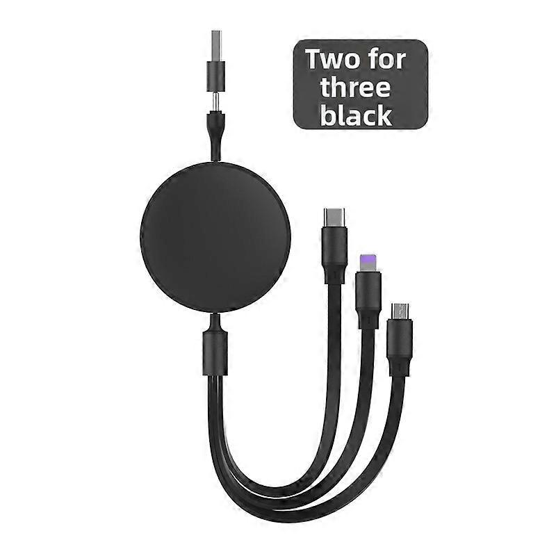 Two To Three Data Cable 100W Fast Charging Cable USB To Type-C Expandable Data Cable in Car Electronic Components