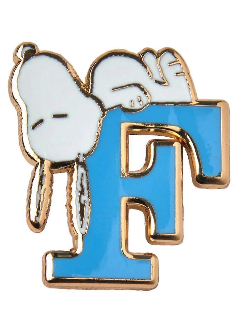 Adults Peanuts Snoopy Alphabet Enamel Pin Badge - F Letter