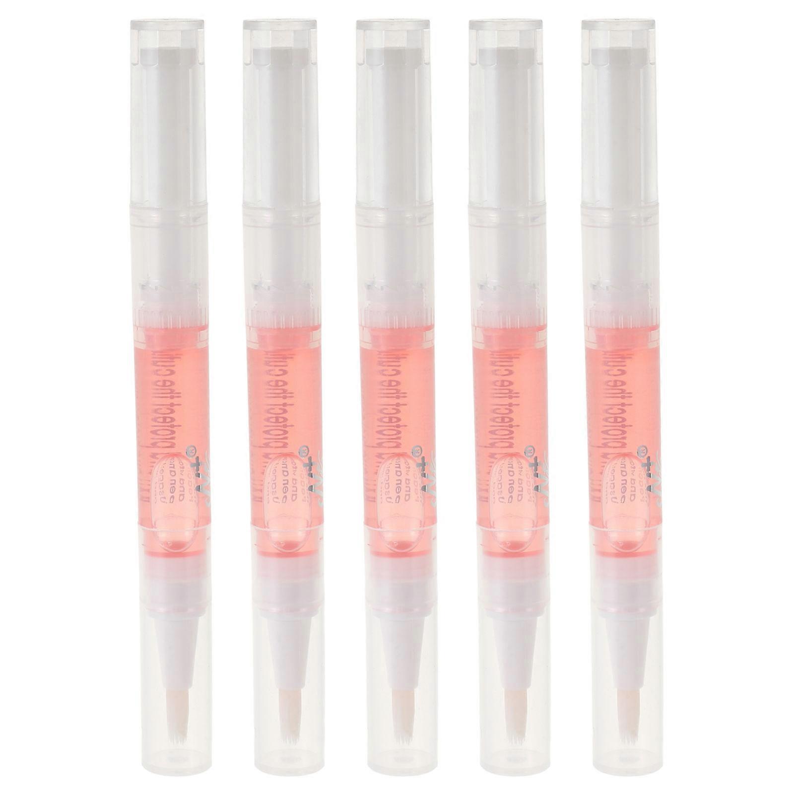Cuticle Oil Pen for Nail Moisture 5Pcs Transparent Plastic
