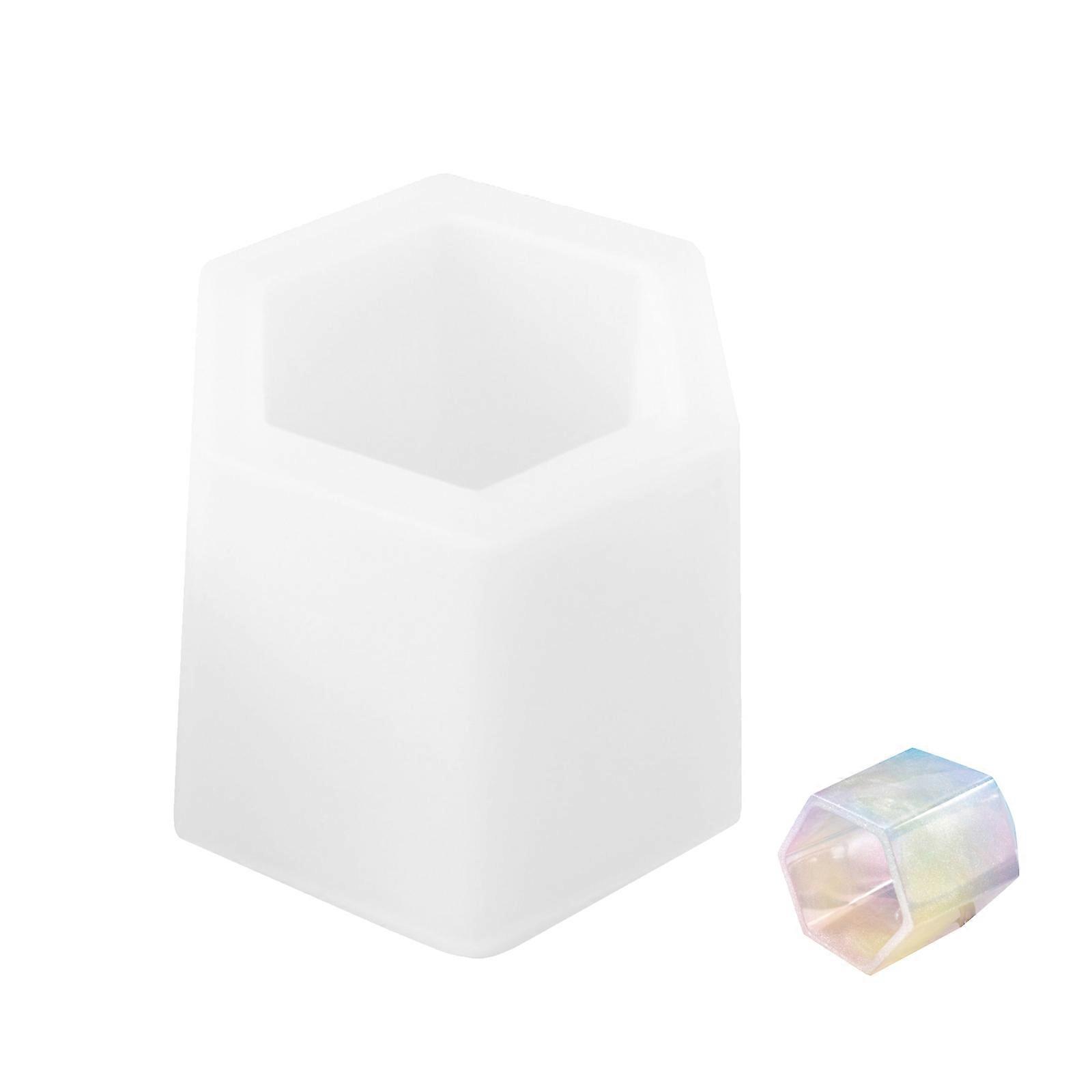 DIY Silicone Pen Holder Mold Hexagonal Epoxy Resin for 1Pcs Use