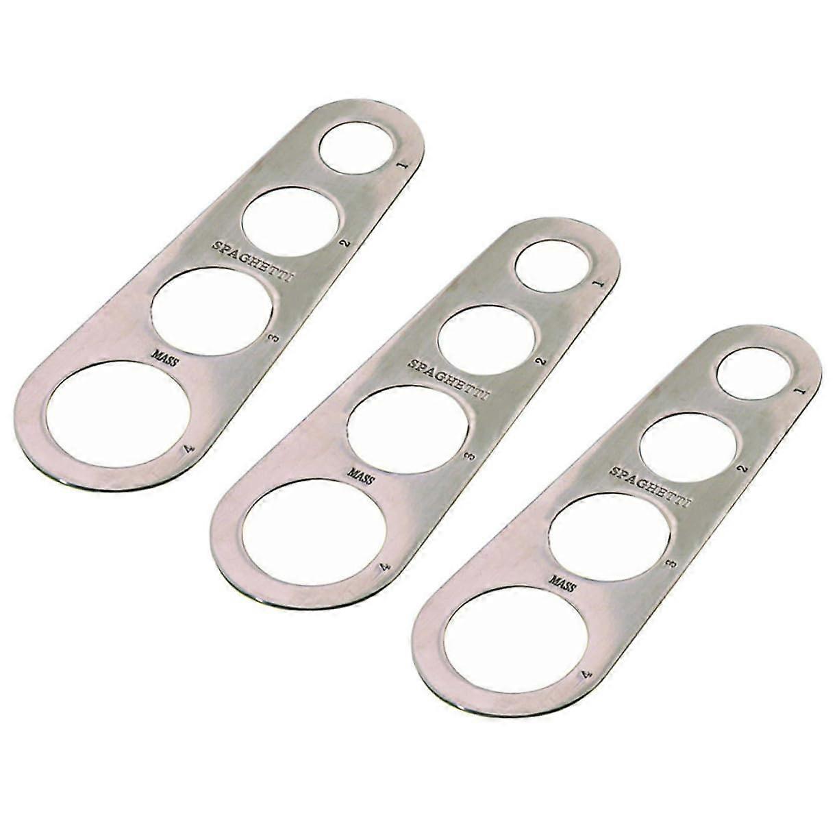 3pcs Stainless Steel Pasta Measuring Tool for Precise Noodle Portion Control with Easy Storage Loop