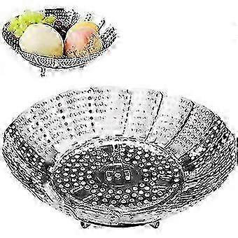 Vegetable Steamer, Stainless Steel Adjustable Folding Steamer 25-26