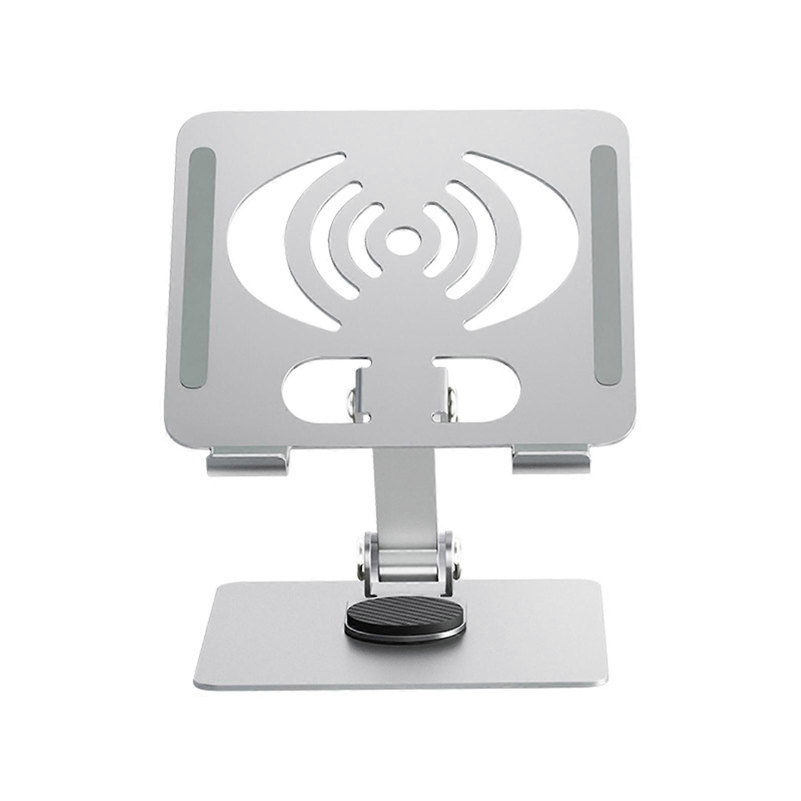 Portable Tablet Stand Foldable Support Base Notebook Stand Bracket 360 Degree Rotatable Tablet Computer Cooling Bracket  Silver