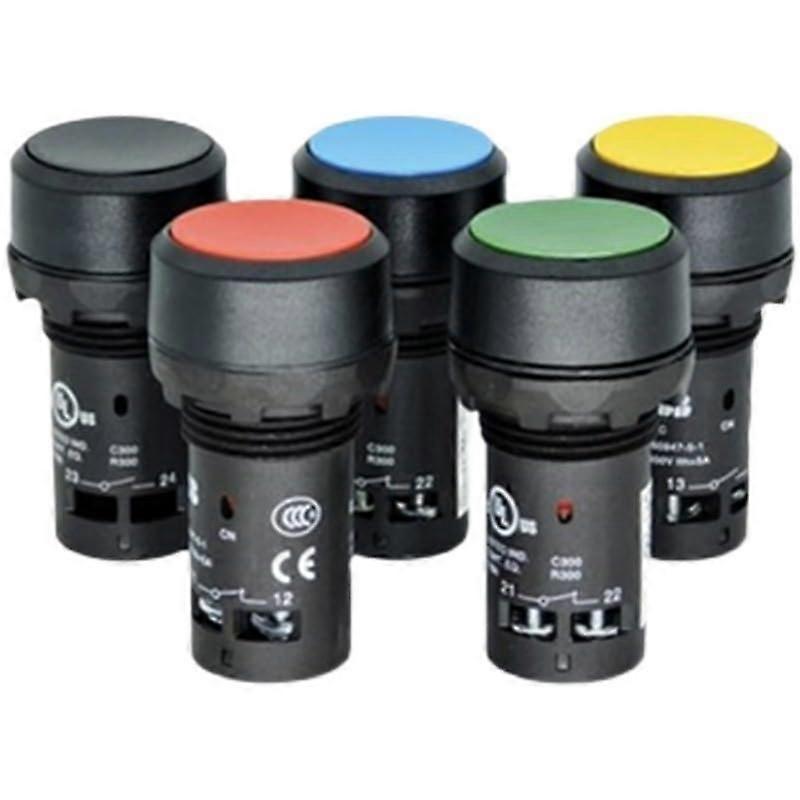 SelfLocking Push Button Switch 5V LED Illuminated for Industrial Control CP2 Series White