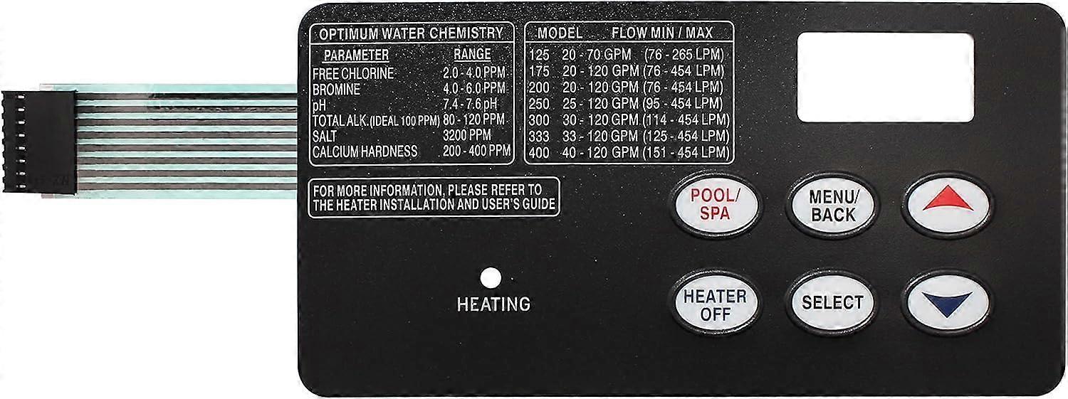 Pool Heater Touchpad Membrane Switch Replacement for MasterTemp and StaRite MaxETherm
