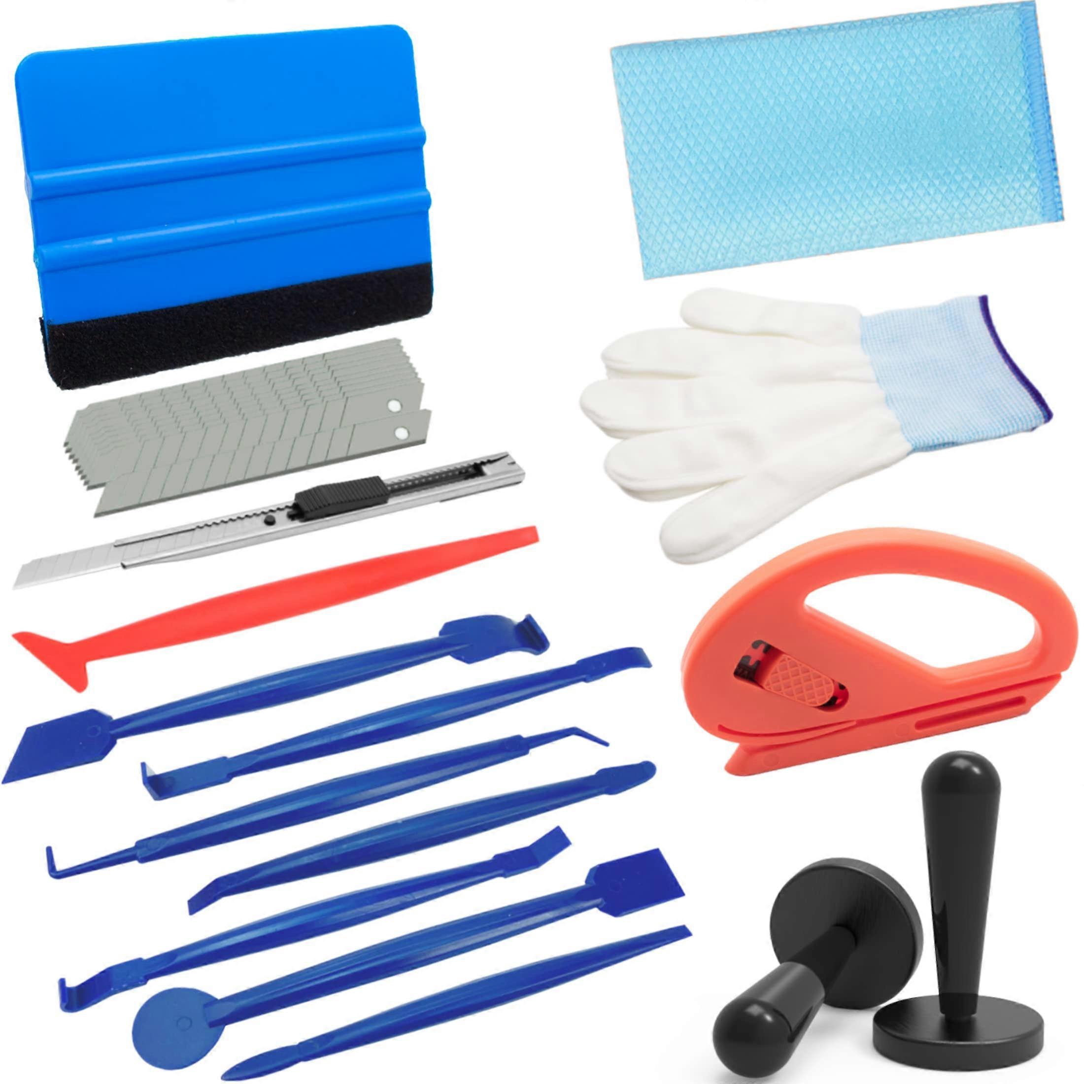 Vinyl Wrap Tool Kit with Squeegee and Cutter for Bubble Car Window Tinting, 9in1 Set