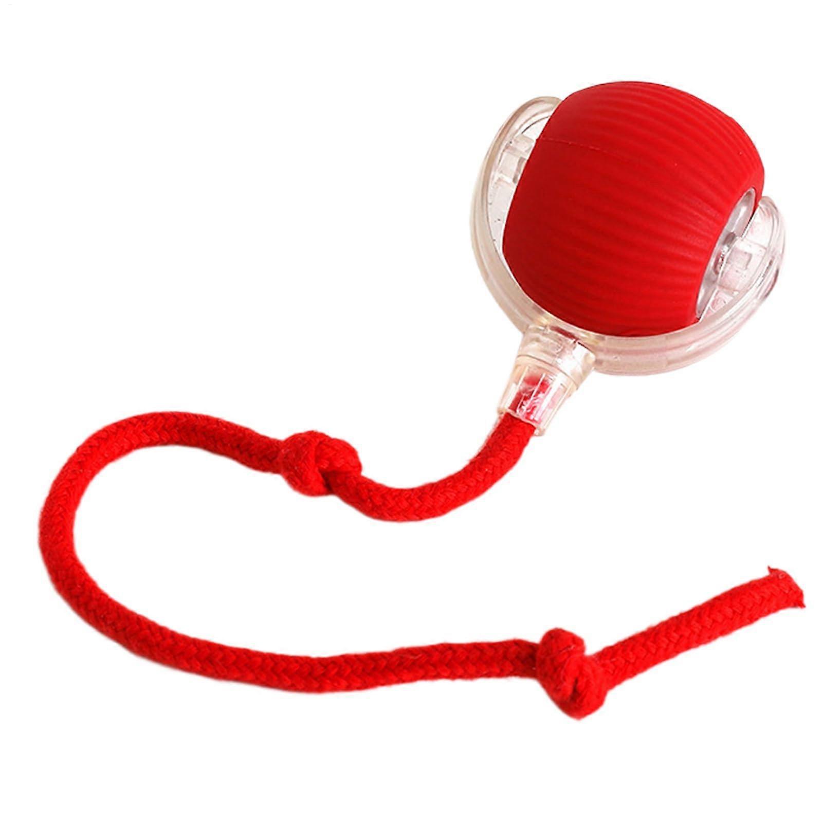 Interactive Cat Ball with Smart Obstacle Avoidance, 360° Auto Rotation, Fast Charging, Red