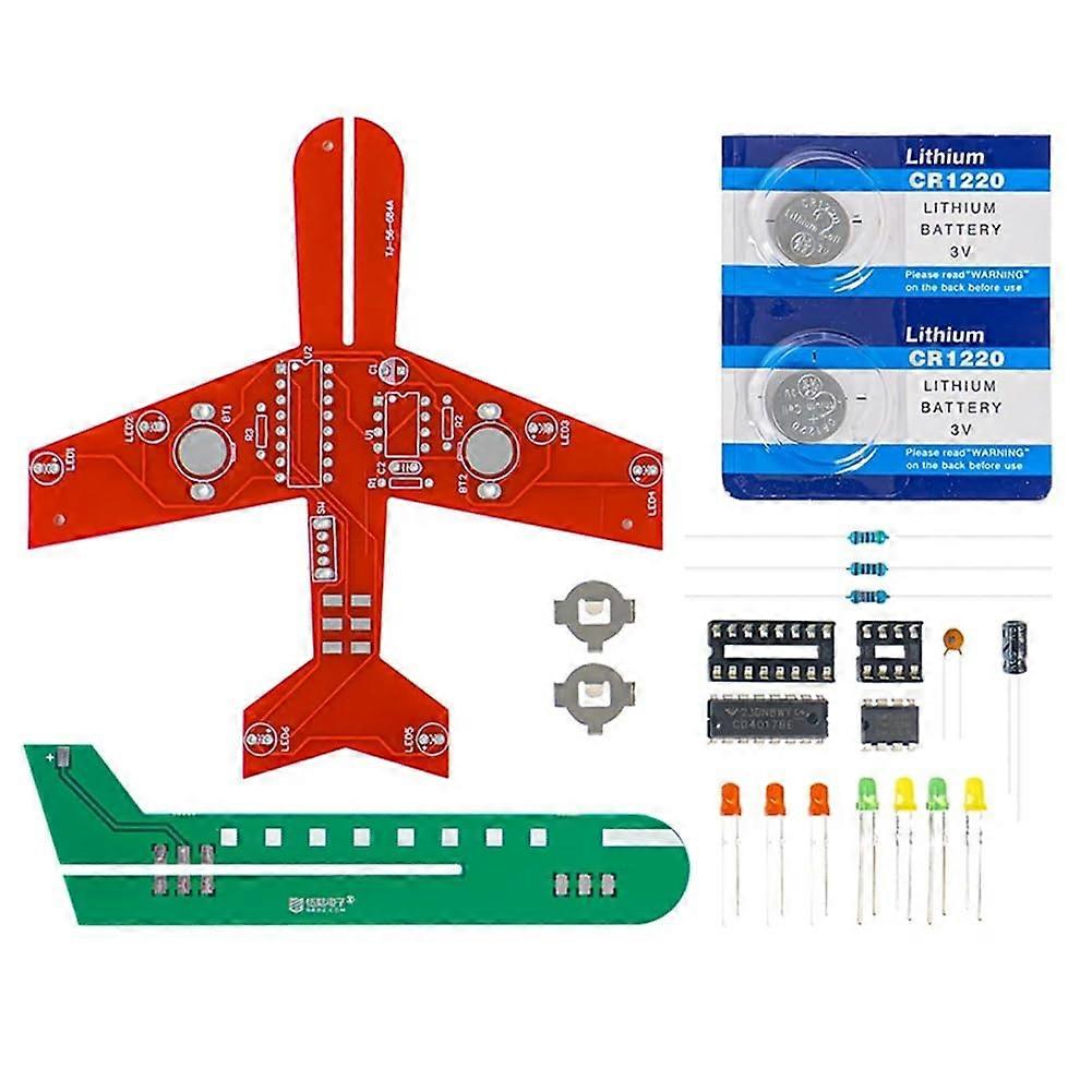 LED Flow Light Kit CD4017 DIY Soldering Practice Small Aircraft Flash Circuit Board DC 36V