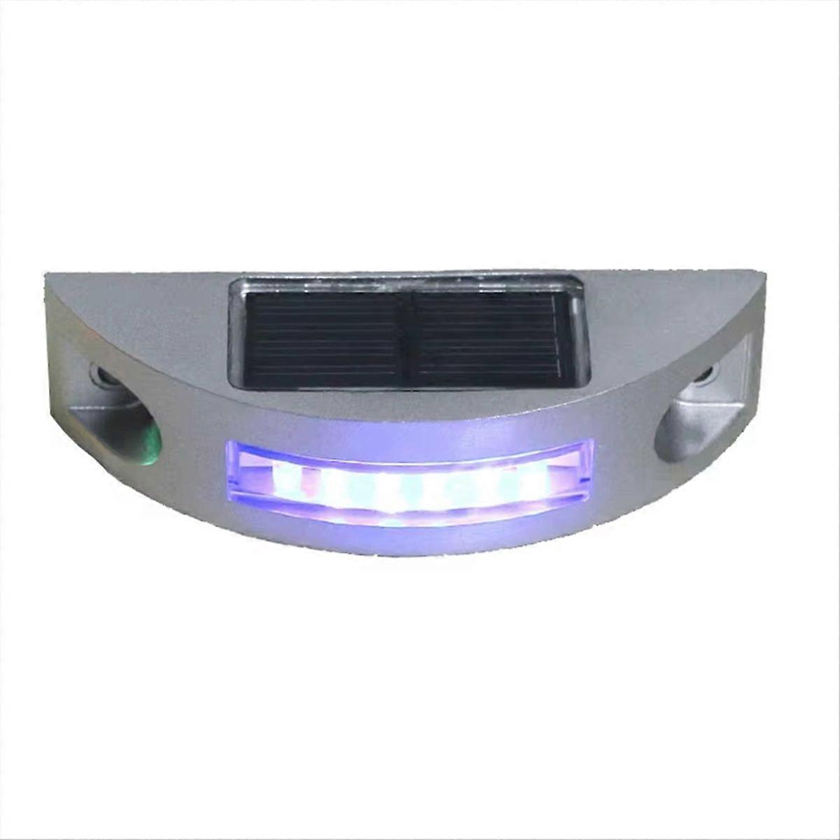 IP68 Waterproof LED Solar Powered Road Stud Light Road Reflective Ground Light Warning Light Blue Light