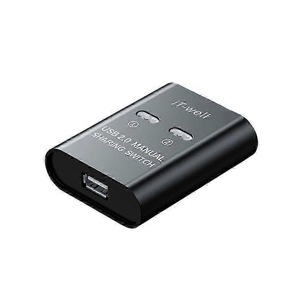 IT-Well USB Printer Switch HUB 2 Port Printing Switcher Box 2 Input 1 Output Cable Splitter for 2 Computers Share Printer White