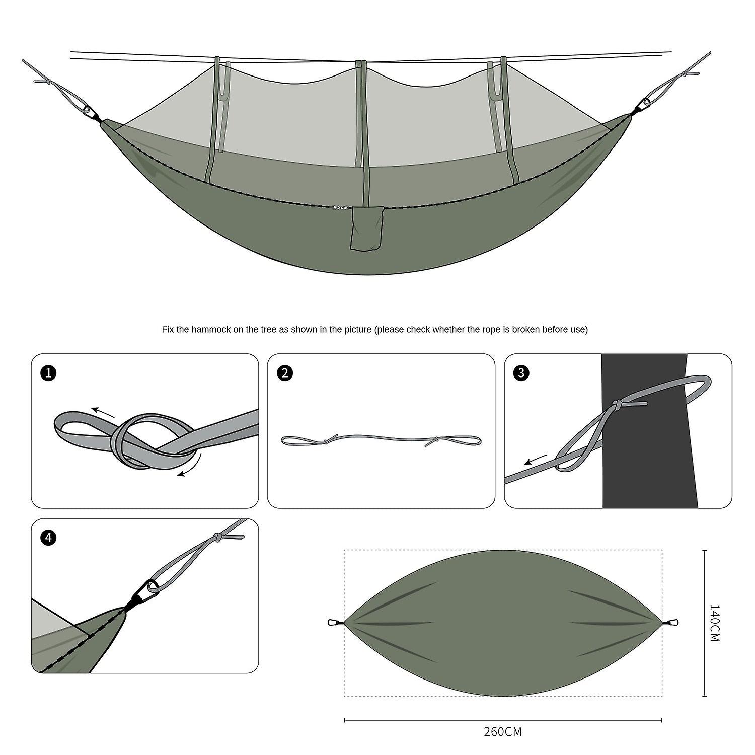 Hammock Outdoor Anti-mosquito 210t Nylon Mosquito Net Parachute Cloth Aerial Camping
