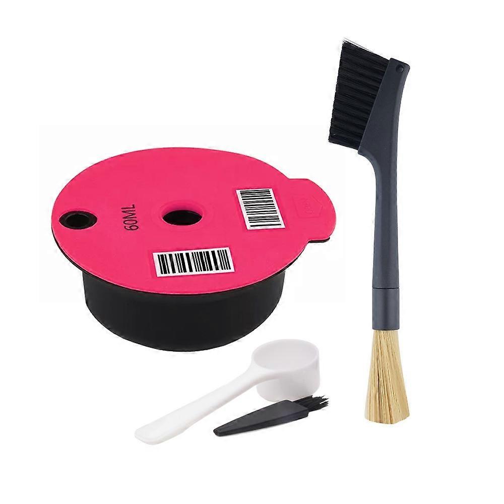 ICafilas YB01 Reusable Coffee Filter, Color: Pink+Double Head Brush