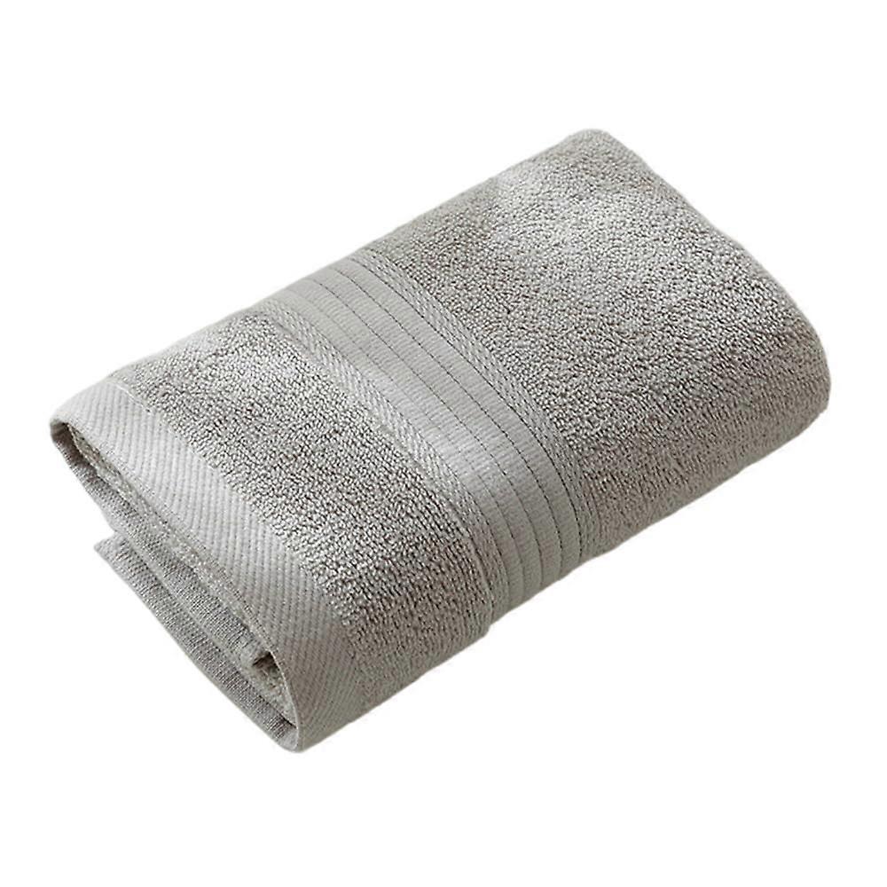 Grey Cotton Bath Towel Soft Absorbent Quick Drying Compact Size for Bathroom and Travel