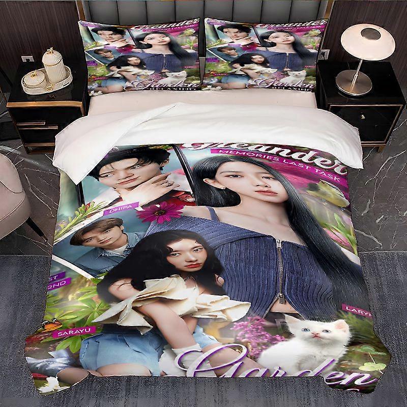 3pcs Greander Memory Garden Pattern Bedding Set Includes a Duvet Cover And Two Pillowcases
