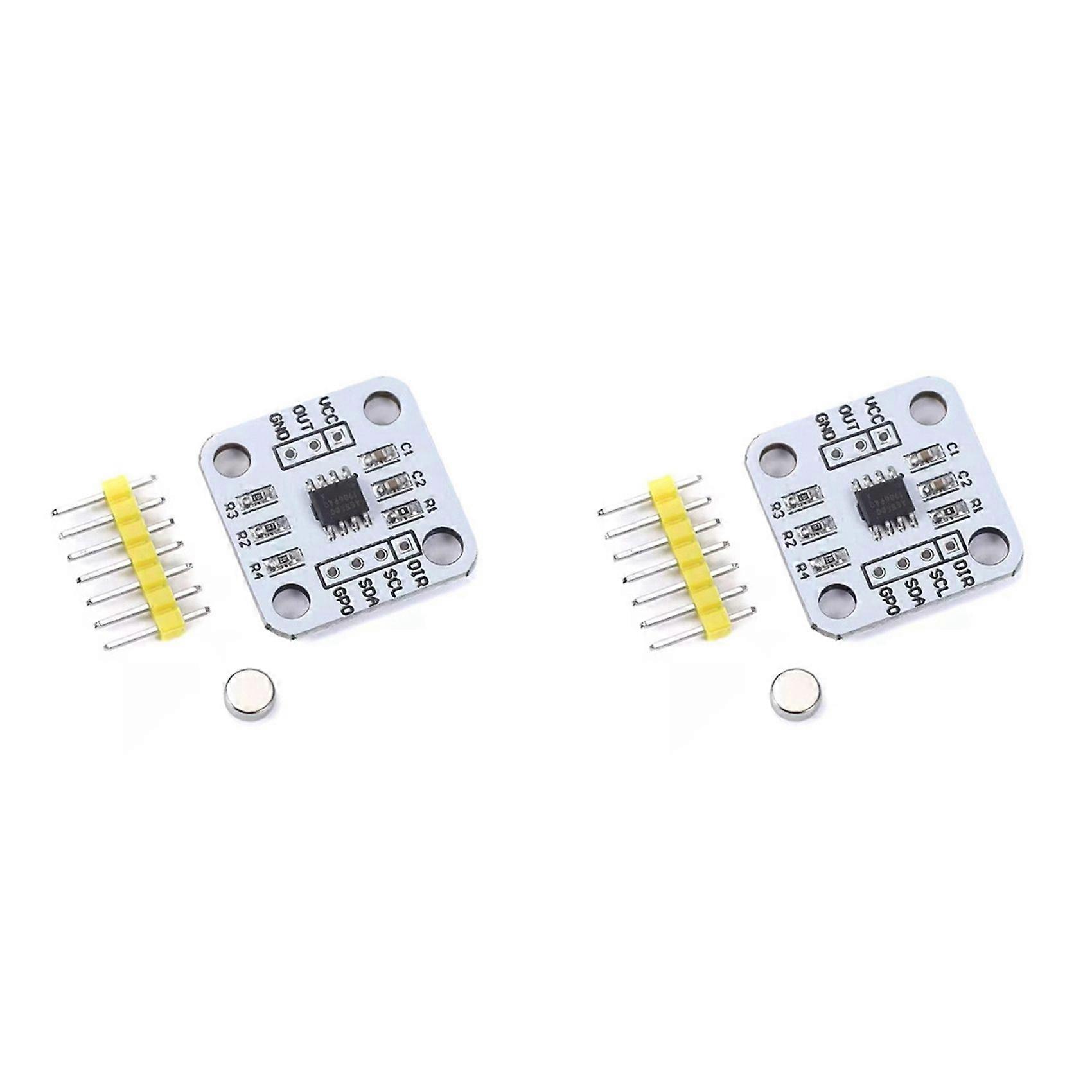 2X AS5600 Magnetic Encoder Magnetic Induction Angle Measurement Sensor Module 12bit High Precision with Magnet 1set
