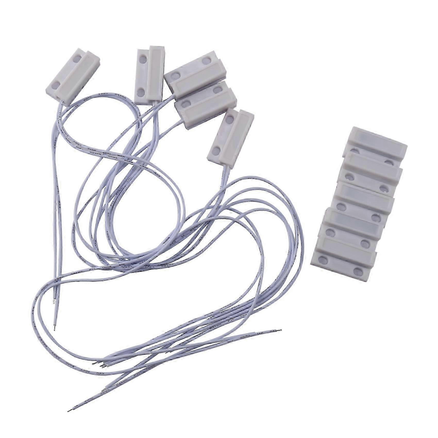 5 Pcs Mc-38 Wired Door Window Sensor Magnetic Switch compatible Home Alarm System,When Sensor Together,Normally Closed Nc