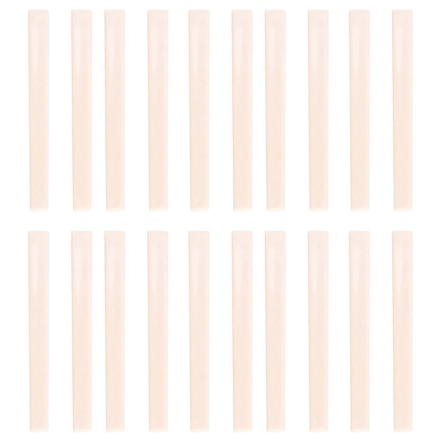 20 Pcs Spare Part Beige Plastic Bridge Saddle Nut for Classical Guitar