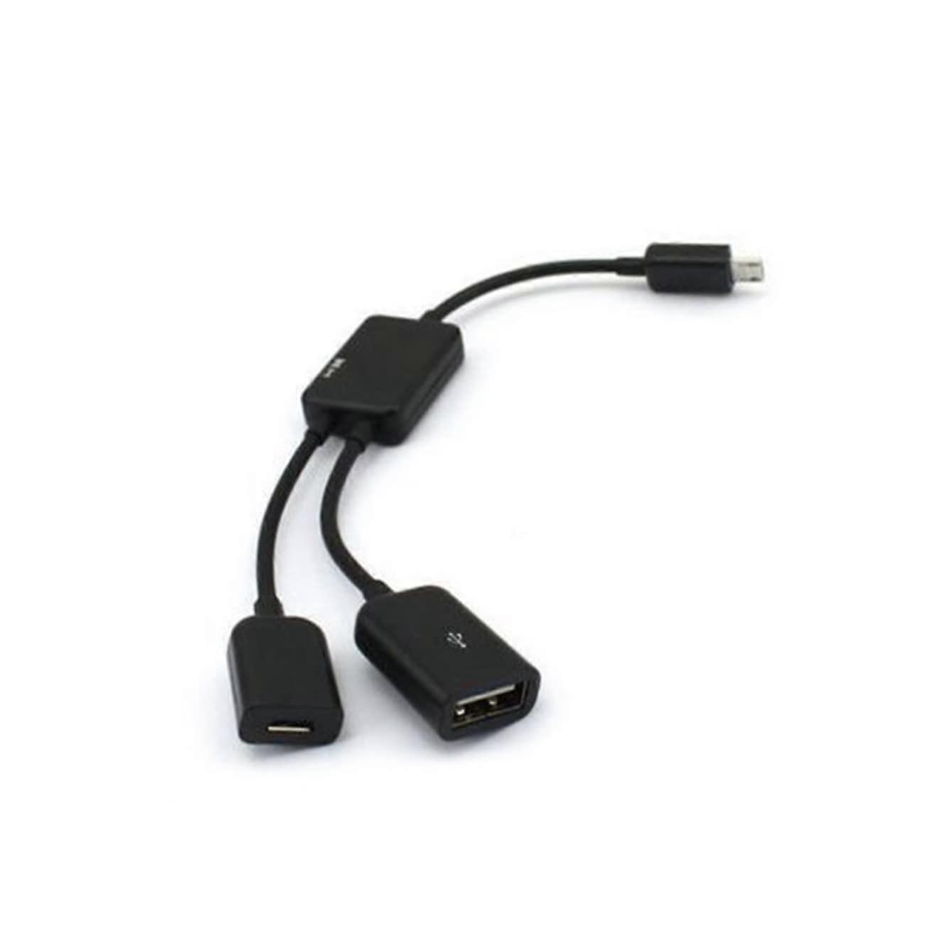 USB OTG Adapter Cable for Smartphone and Tablet with Data Transfer and Charging