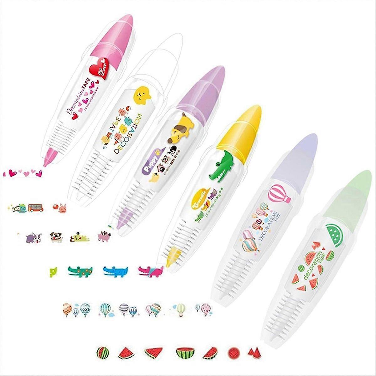 6PCS DIY Cute Animals Type Decorative Pen, Correction Tape