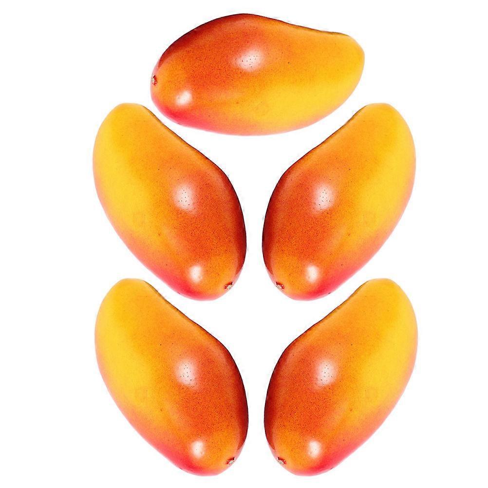 Orange Artificial Mango Foam Model for Decoration 5Pcs Realistic Fruit Props