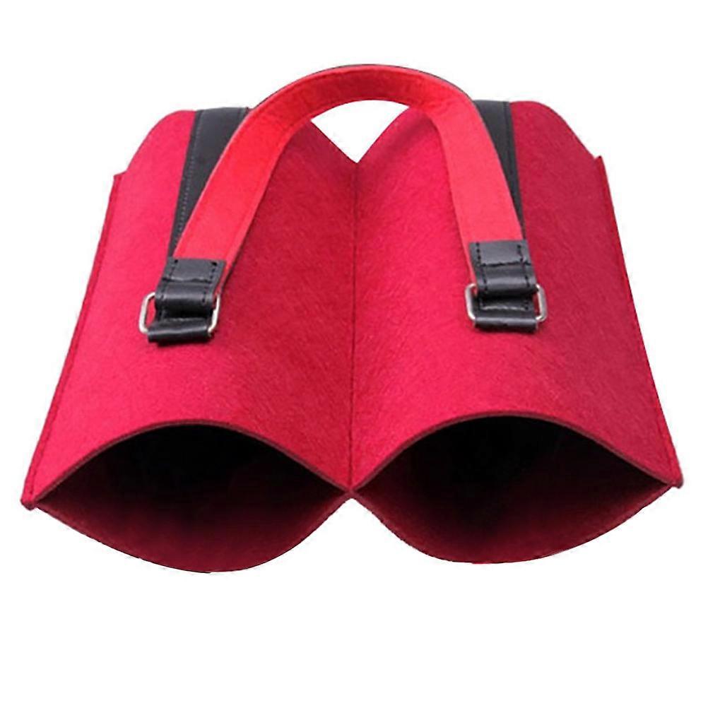 Red Bag with Felt Material for Carrying Bottles 1Pcs Multi- Bag