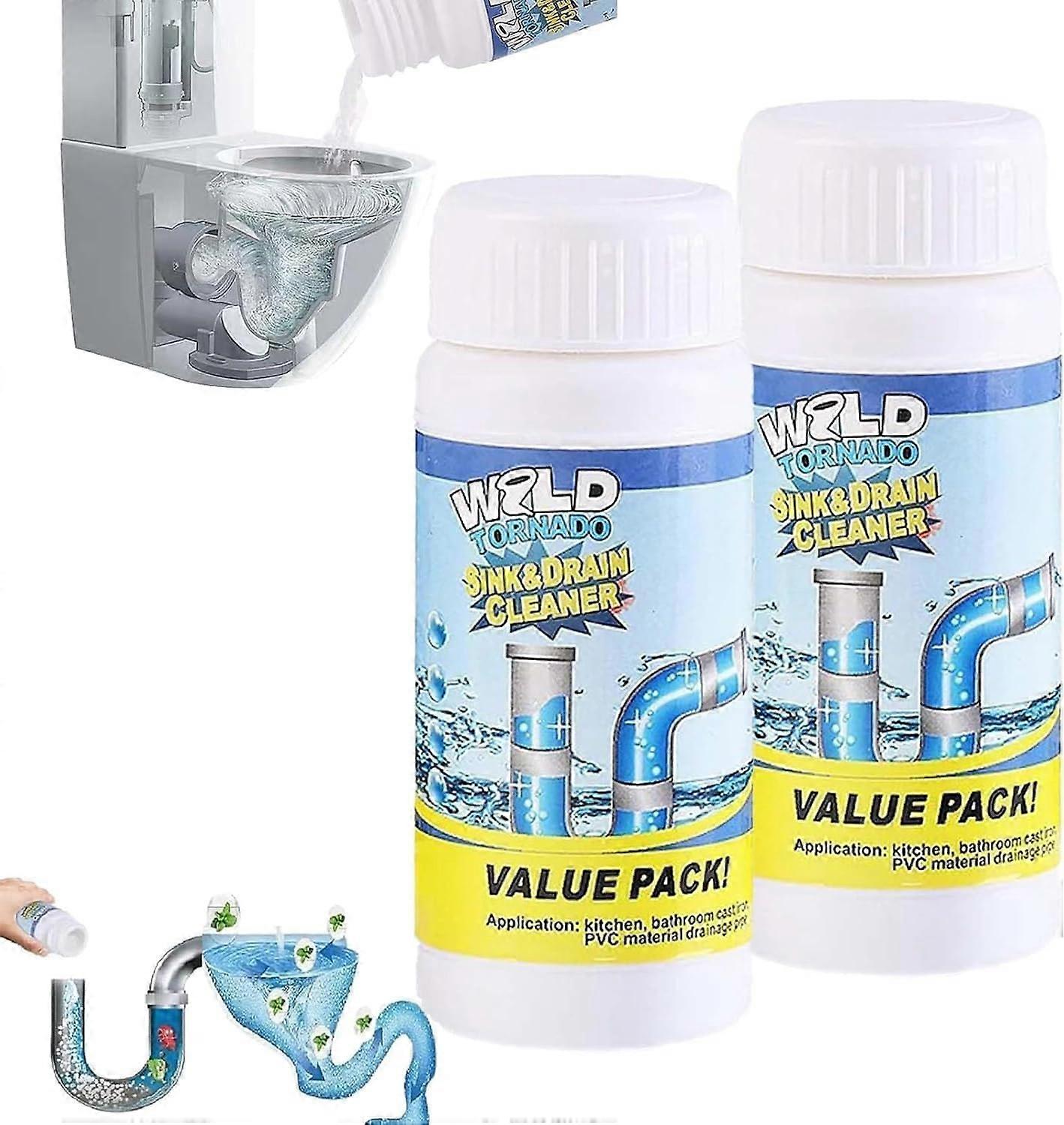 Drain Cleaner and Pipe Cleaner with Fast Foam Action, ClogBusting Formula, Bathroom Kitchen 2 Pack