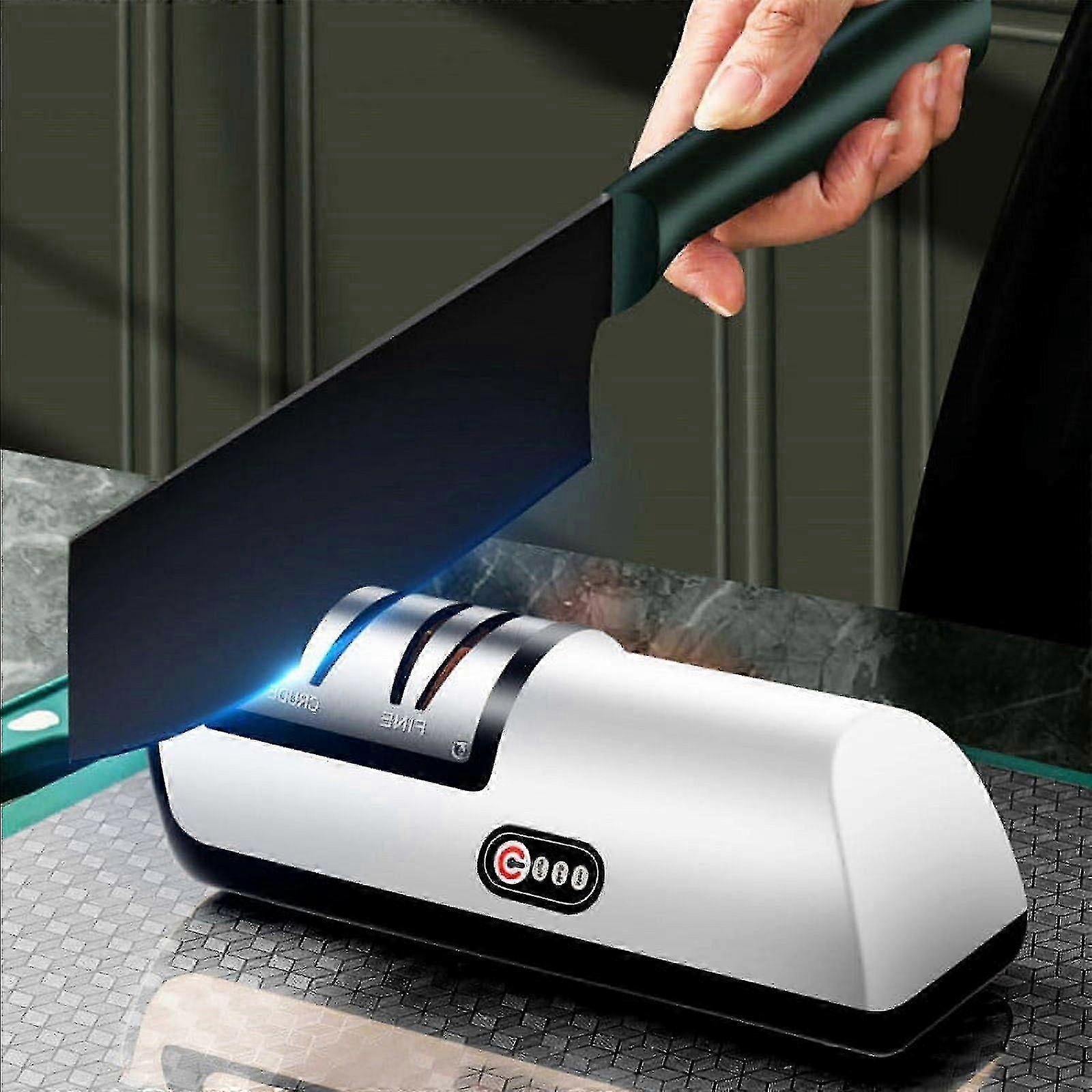 Automatic Adjustable Electric Knife Sharpener for Fast Sharpening, Orange