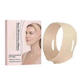Collagen Face Sculpt Wrap  Adjustable V Line Lifting Mask, Chin & Jaw Strap for Sleeping, Jawline Shaper for Chin Lift & Facial Contouring, Reusable B