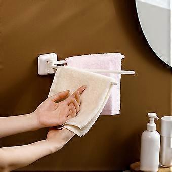 3-Stangen-Handtuchhalter, drehbar, ohne Löcher zu hinterlassen, Wandregal fürs Badezimmer, Aufbewahrungsmöglichkeit, multifunktionale Handtuchstange