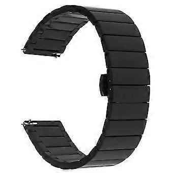 43mm Black Stainless Steel Watch Band, Quick Release Metal Replacement Strap for Timex Standard