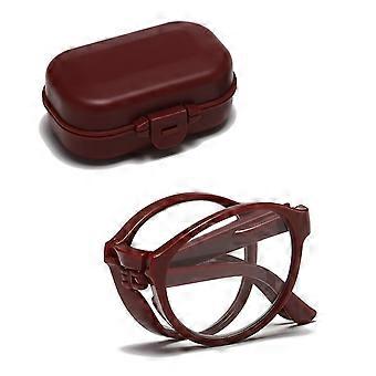 Folding Reading Glasses for Women Blue Light Blocking Compact Red 2.0+ with Case
