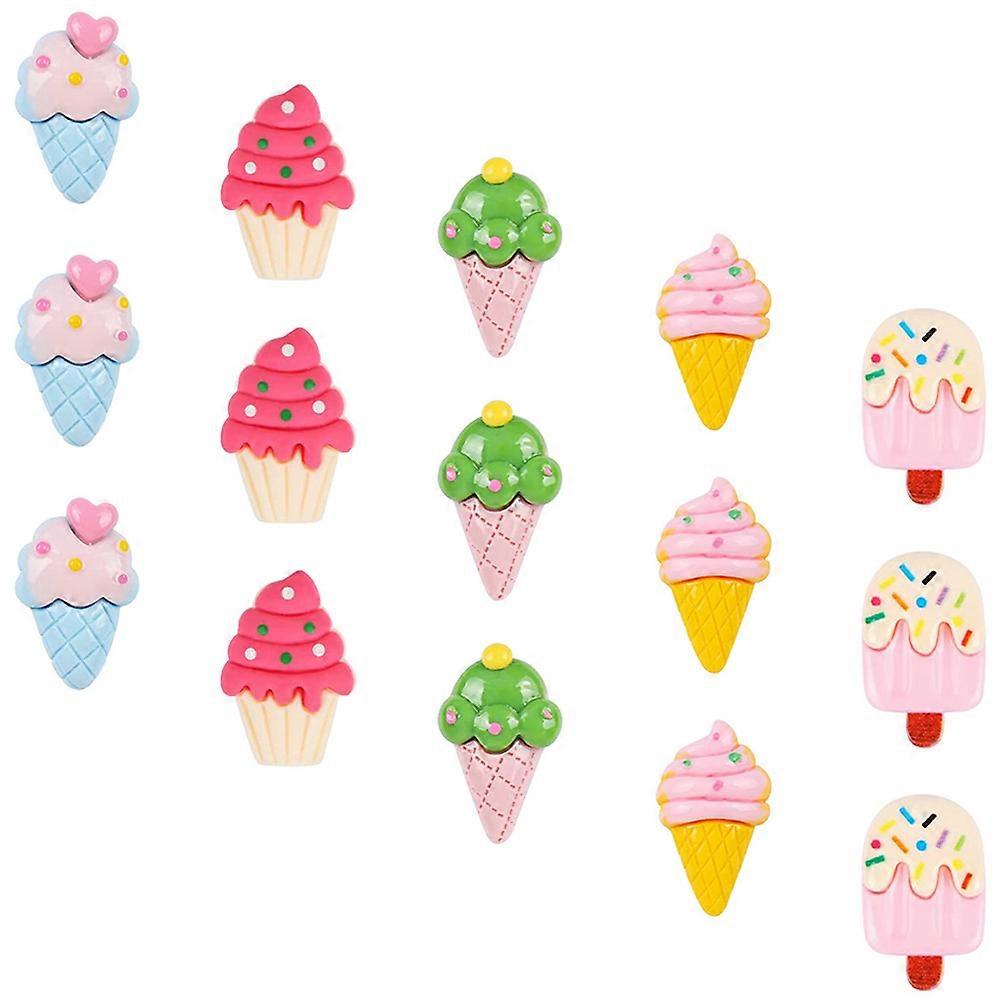 150Pcs Replaceable Ice Cream Shape Thumbtacks Push Pins for Office Use