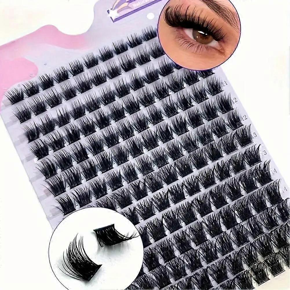 DIY Segmented Fluffy False Eyelashes D-Curl Single Thick Cluster Style