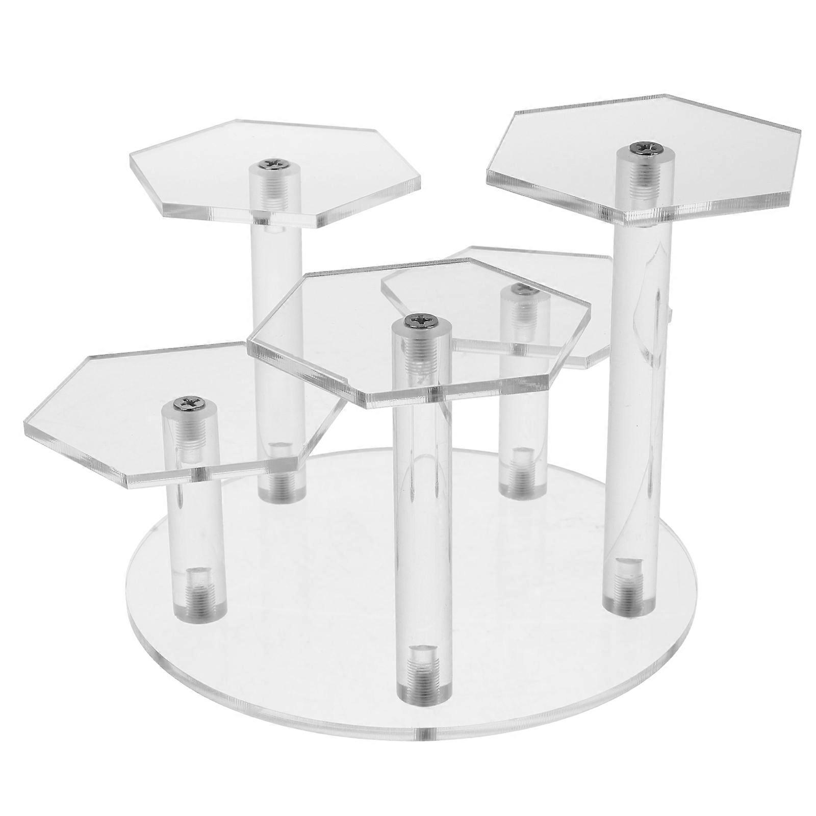 Acrylic Display Stand Riser for Jewelry with 2Pcs Transparent Multi-Functional Acrylic