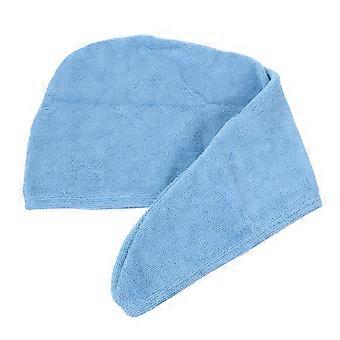Quick Drying Hair Dry Wrap Cap for Shower Use Blue Microfiber