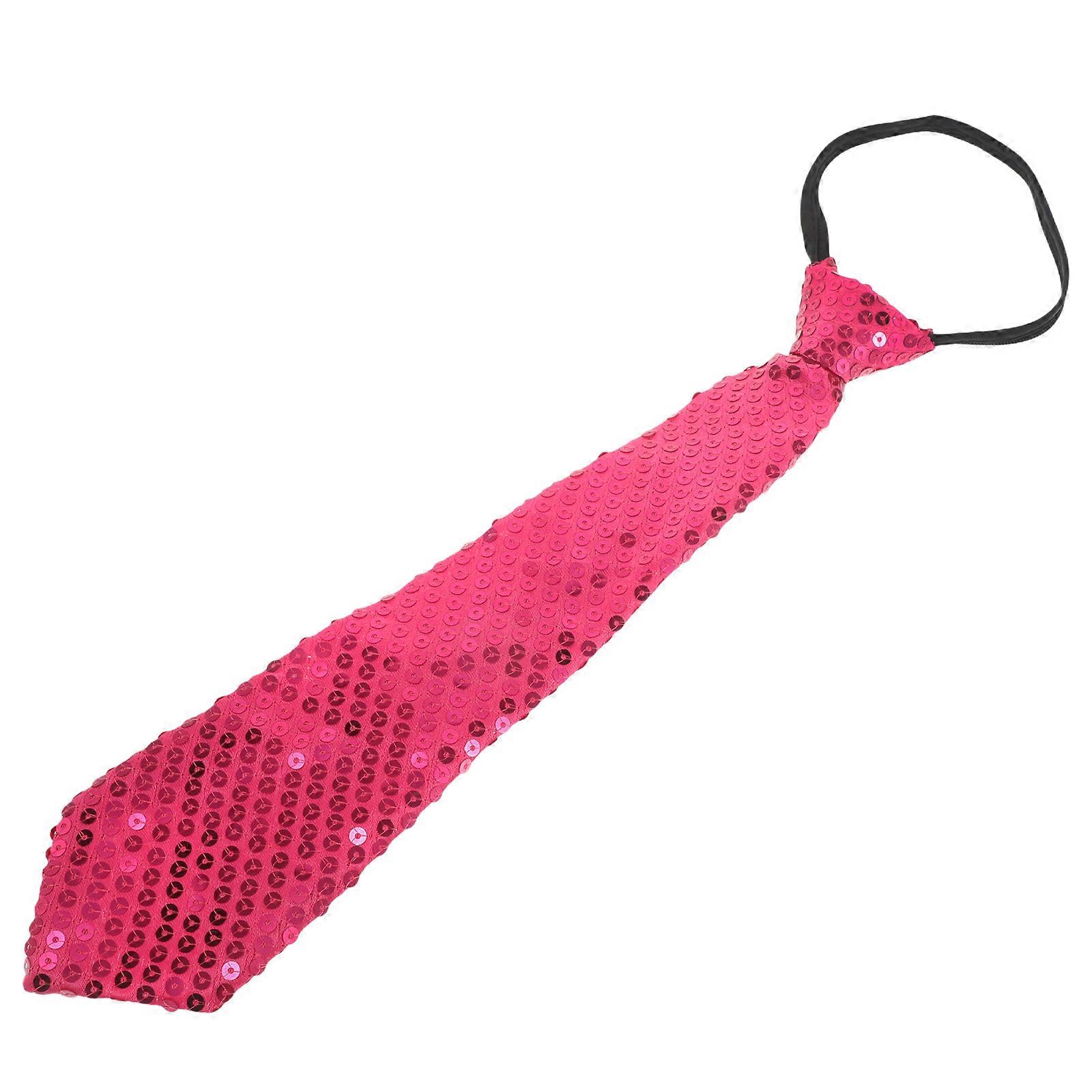 Rosy Sequin Tie for Performance Use with Glittering and Durable Necktie