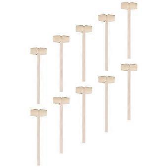 Kids Wooden Hammers Cracking Mallets for Children 20Pcs Beige